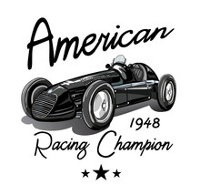 Vintage Race Car For Printing/Vector Vintage Sport Racing Car/T-shirt Graphics/Vintage Typography/retro Race Car Set/Vector Cartoon Retro Hot Rod/Vector Hot Rod/T-shirt Printing Designs