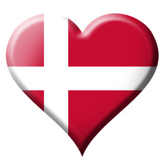 Wall Mural - Denmark flag heart Icon