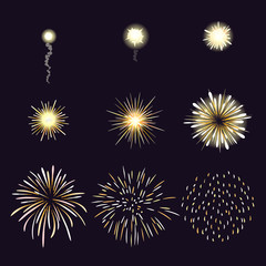 Poster - Animation of firework effect in cartoon comic style