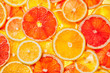 Colorful citrus fruit slices 