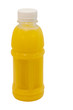 passion fruit  juice in plastic bottle isolated on white backgro