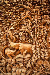 Canvas Print - Carved Thai animals