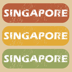 Wall Mural - Vintage Singapore stamp set