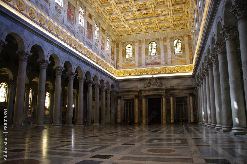 Obraz na płótnie Church San Paolo Fuori le Mura, interior, Rome, Italy w salonie