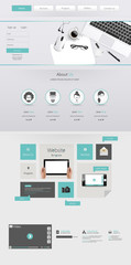 Wall Mural - flat modern website template, one page design