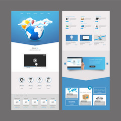 Wall Mural - one page website template design vector eps 10