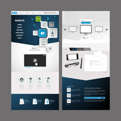 Wall Mural - Business Modern Clean One page website design template. Vector Design 