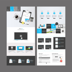 Wall Mural - business modern clean one page website design template. vector design