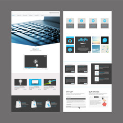 Wall Mural - business modern clean one page website design template. vector design