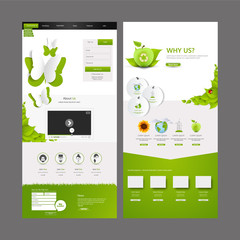 Wall Mural - eco one page website design template. vector design