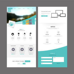 Wall Mural - one page website template and header designs