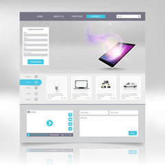 Canvas Print - Modern One page Website template design -vector