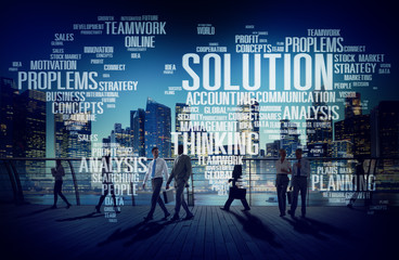 Poster - Solution Solve Problem Strategy Vision Decision Concept