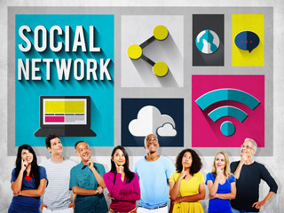 Sticker - Social Network Global Communications Networking Concept
