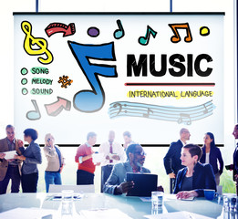 Sticker - Music Notes Song Entertainment Media Concept