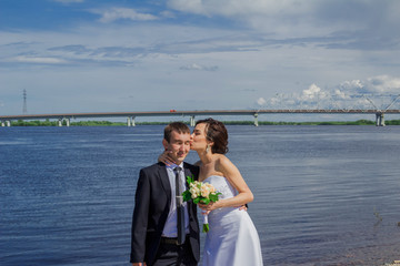 Portrait of the bride and groom