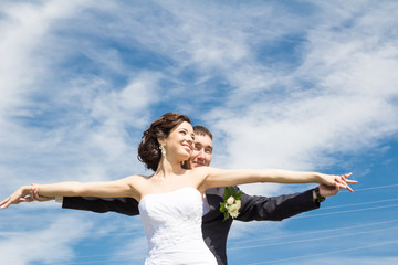 Portrait of the bride and groom