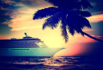 Wall Mural - Yacht Cruise Ship Sea Ocean Tropical Scenic Concept