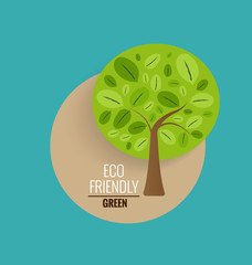 nature banner. ecology concept with tree background. vector illu