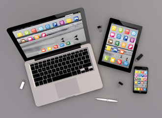 Canvas Print - responsive design devices zenith view