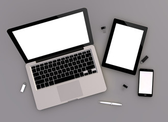 Canvas Print - responsive mock-up zenith view