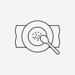 Poster - soup line icon