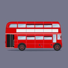 Vector. London Buses Colored Silhouette 