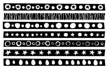 decorative border patterns collection in black over white