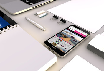 Canvas Print - blog smartphone office