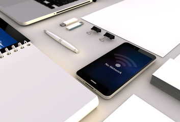 Canvas Print - no network smartphone office