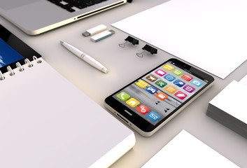 Canvas Print - smartphone office