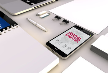 Canvas Print - digital marketing smartphone office