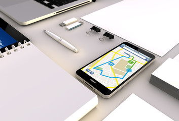 Canvas Print - gps smartphone office