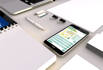 Canvas Print - car sharing smartphone office