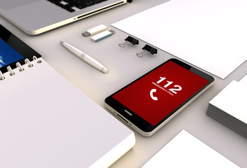 Canvas Print - emergency call smartphone office