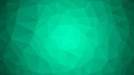 Emerald green abstract polygonal geometric background. Low poly