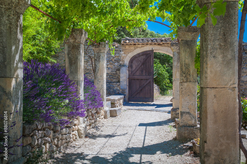 Naklejka - mata magnetyczna na lodówkę The old abbey of St.Hilaire near the village Lacoste in Provence
