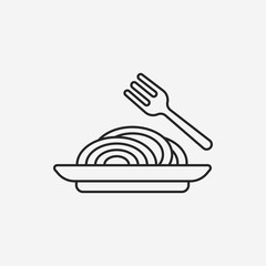 Sticker - noodle line icon