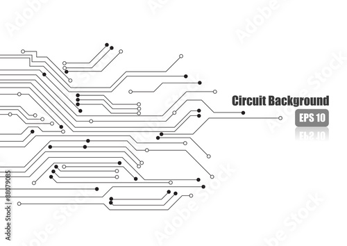 Cuadros en Lienzo Vector : Electronic circuit on white background
