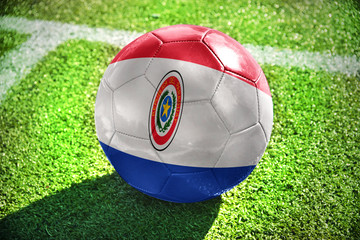 football ball with the national flag of paraguay on the field