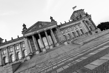 Sticker - german bundestag in berlin in black and white