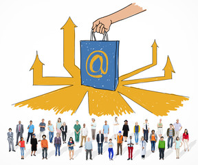 Canvas Print - Online Marketing  Branding Commerce Advertising Concept