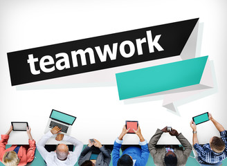 Poster - Team Corporate Teamwork Collaboration Assistance Concept