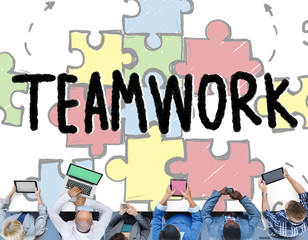 Wall Mural - Teamwork Team Collaboration Connection Togetherness Unity Concep