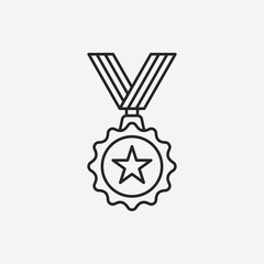 Poster - medal line icon