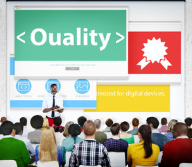 Sticker - Quality Excellence Efficiency Reliable Seminar Concept