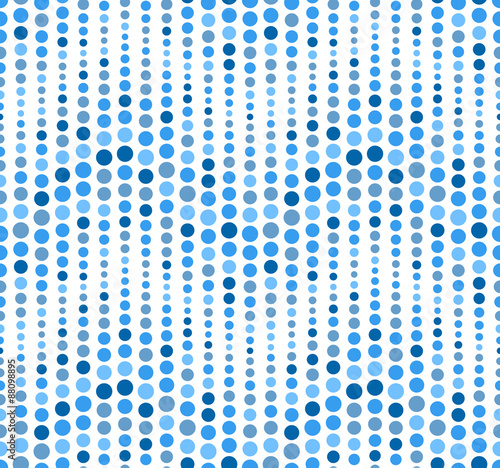 Naklejka - mata magnetyczna na lodówkę Seamless pattern on white background. Has the shape of a wave. Consists of geometric elements in blue.