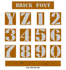 White font on brick wall series 3