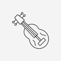 Wall Mural - musical instrument violin line icon