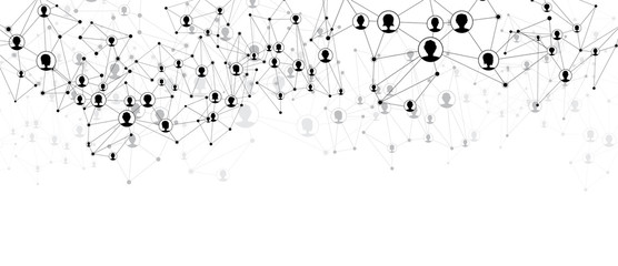 Wall Mural - communication social mesh.